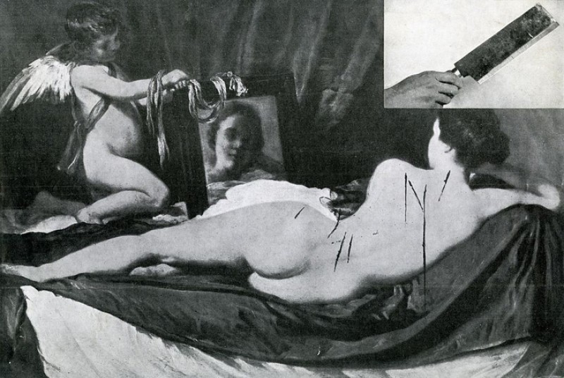Vandalised 'Rokeby Venus', 1914